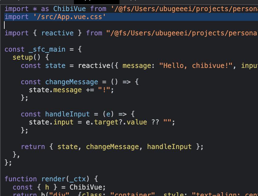 Loaded CSS module in the browser