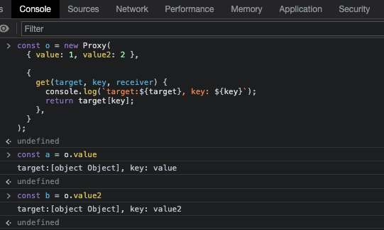 Proxy get trap console output