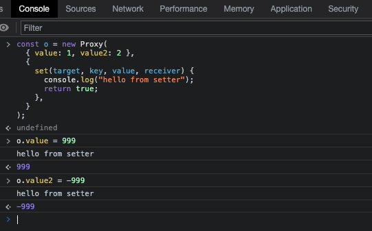 Proxy set trap console output