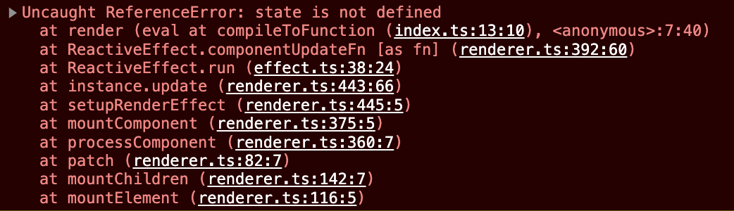 state is not defined runtime error
