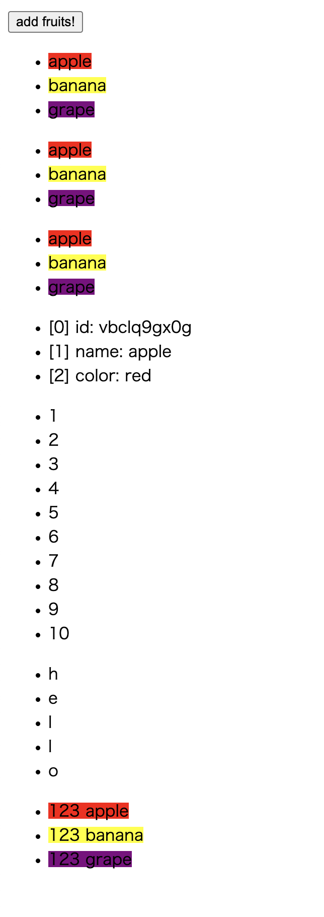v-for result in the browser